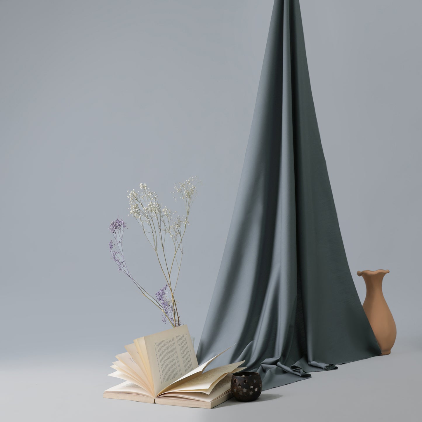 Swiss & Exclusive Mauve Gray Bliss - Men Blended Unstitched Fabric