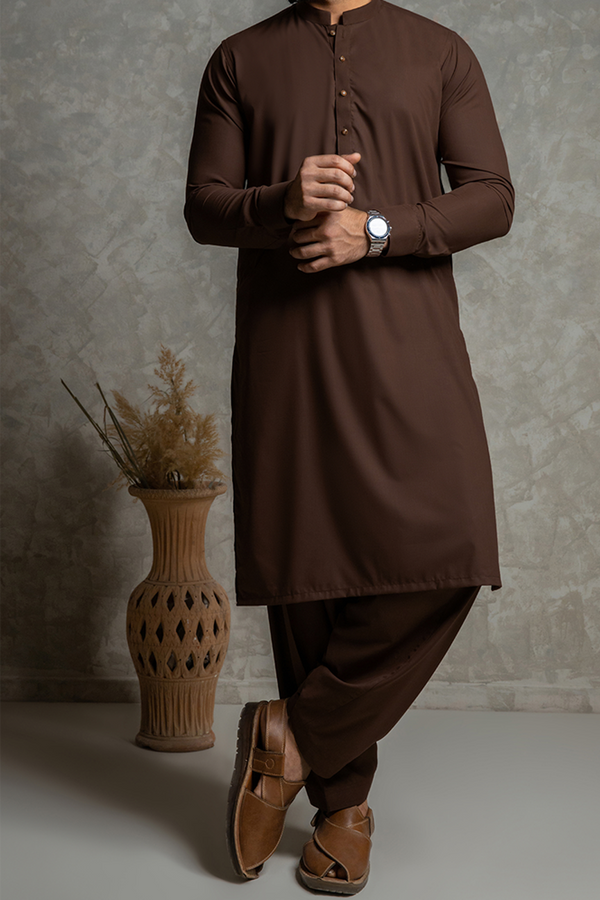Rich Oak Brown Shalwar Kameez