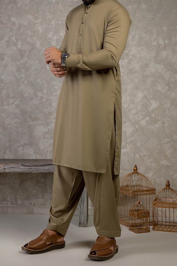 King Khaki Shalwar Kameez