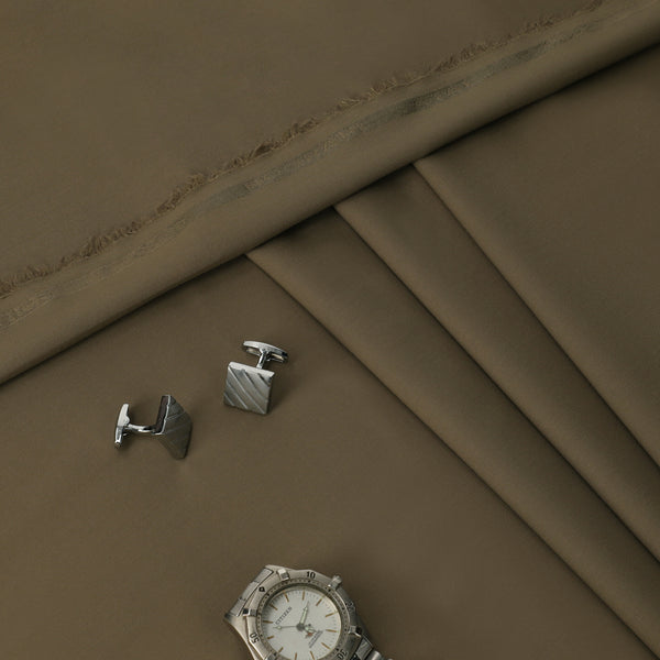 Noorani Atal Soft Gold Brown - Blended Unstitched Fabric