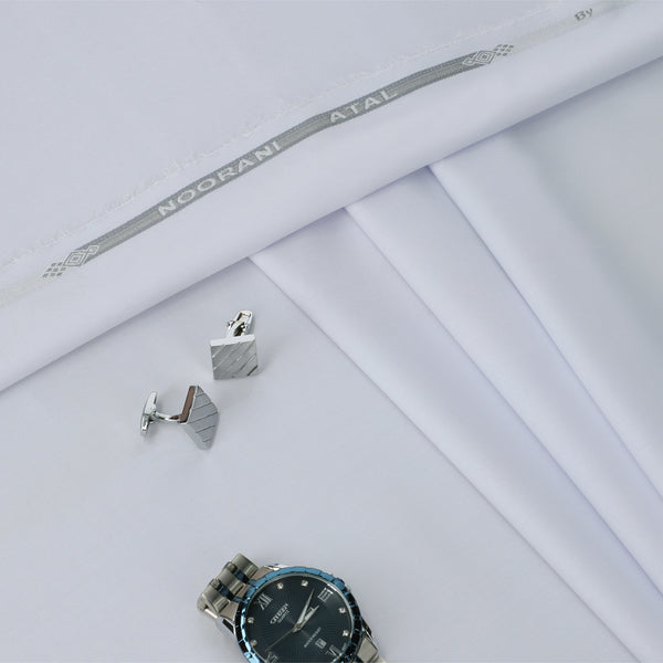 Noorani Atal Crystal White - Blended Unstitched Fabric