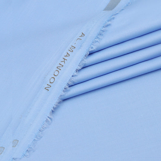 Al Maknoon Sky Blue - Men Blended Unstitched Fabric