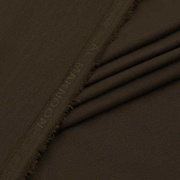Al Maknoon  Brown - Men Blended Unstitched Fabric