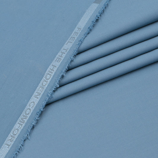 Al Maknoon Bluish Gray - Men Blended Unstitched Fabric