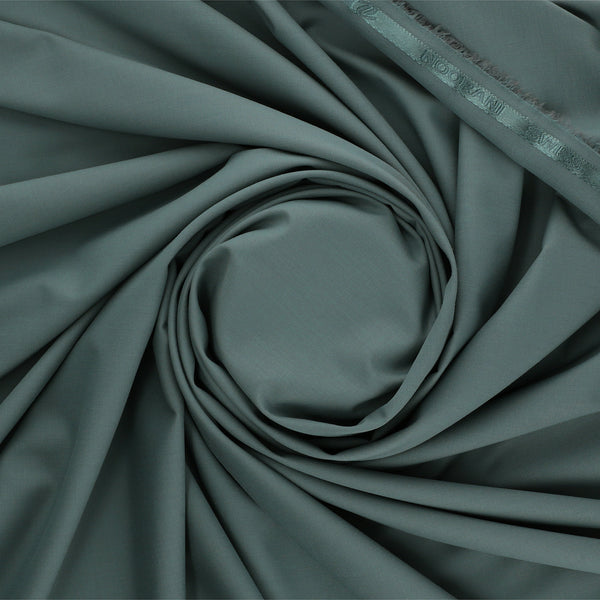 Swiss & Exclusive Sage Green  - Men Blended Unstitched Fabric